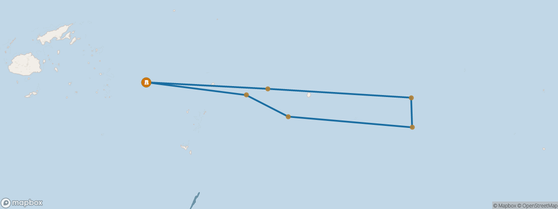 Seven Seas Navigator Voyage NAV270815 itinerary map from LAUTOKA to LAUTOKA, August 15-25 2027, 10 days