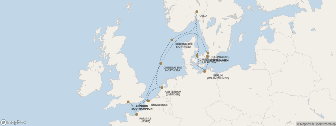 Seven Seas Prestige Voyage PRT280526 itinerary map from London (Southampton) to London (Southampton), May 26-June 6 2028, 11 days
