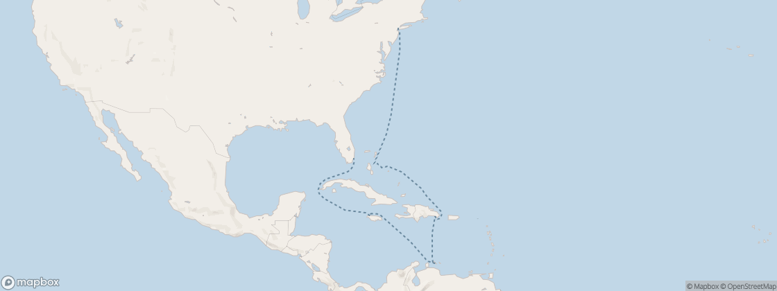 Seven Seas Prestige Voyage PRT281104 itinerary map from New York to Miami, November 4-18 2028, 14 days