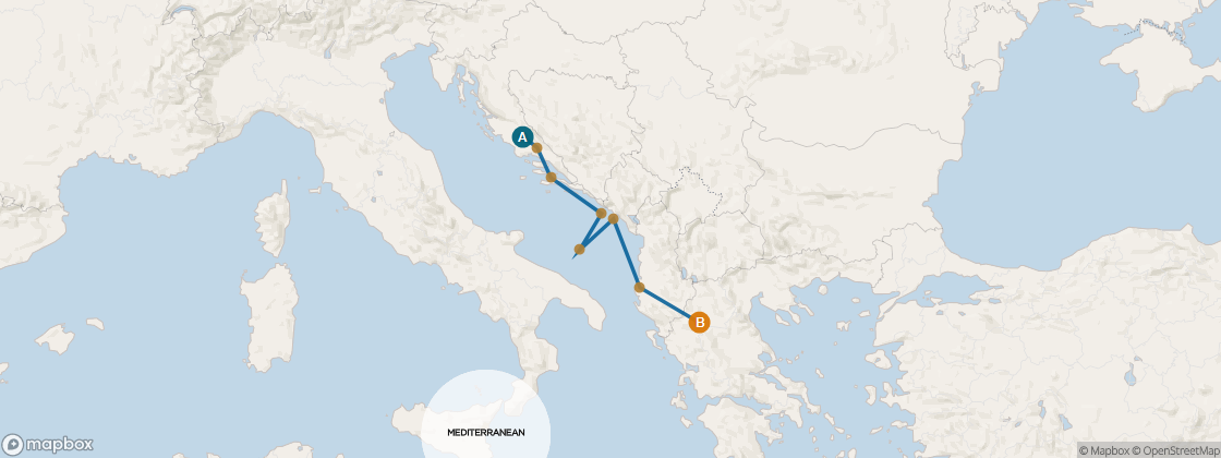 Seven Seas Splendor Voyage SPL260720 itinerary map from Trieste to Athens (Piraeus), July 20-28 2026, 8 days