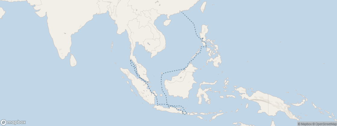 Seven Seas Splendor Voyage SPL281209A itinerary map from Singapore to Hong Kong, December 9-January 4 2029, 26 days