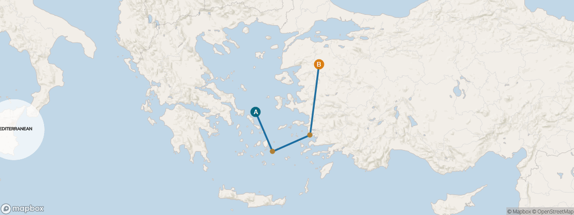 Seven Seas Voyager Voyage VOY261024 itinerary map from Athens (Piraeus) to Istanbul, October 24-November 3 2026, 10 days