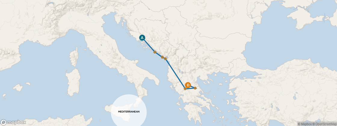 Seven Seas Voyager Voyage VOY261110 itinerary map from Trieste to Athens (Piraeus), November 10-17 2026, 7 days