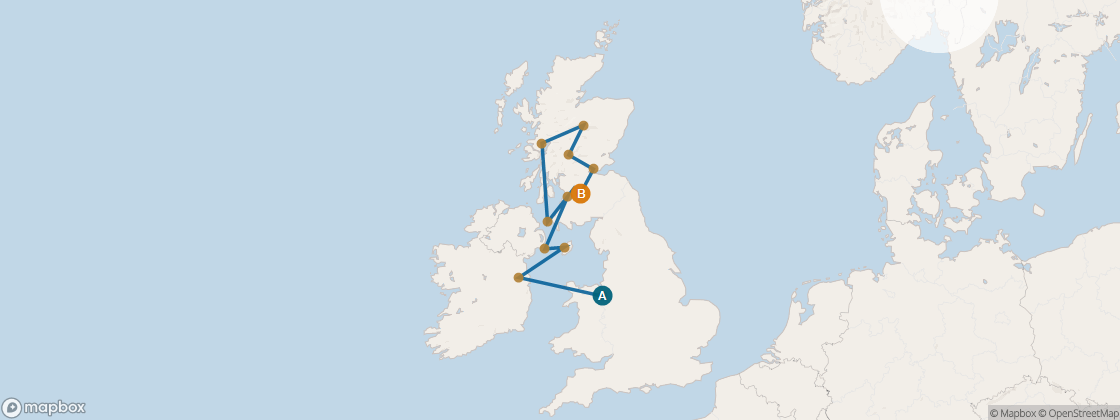 Seven Seas Voyager Voyage VOY280524 itinerary map from London (Southampton) to Edinburgh (Leith), May 24-June 5 2028, 12 days