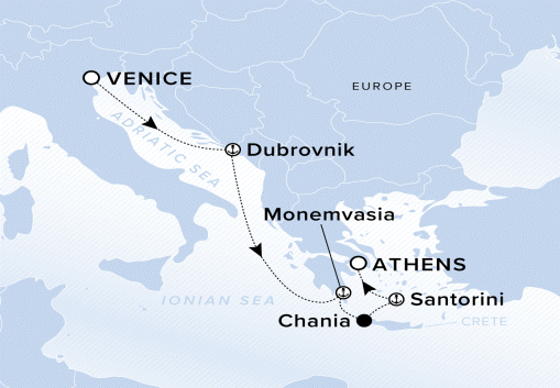 Map of Evrima Voyage 11240707, Venice to Athens