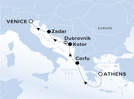 Map of Evrima Voyage 11240721, Athens to Venice