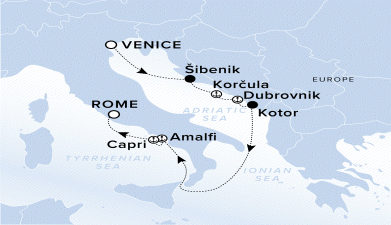 Map of Evrima Voyage 11240728, Venice to Rome
