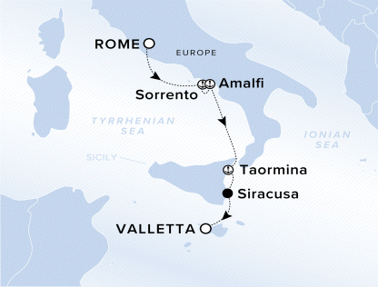 Map of Evrima Voyage 11240831, Valletta to Athens