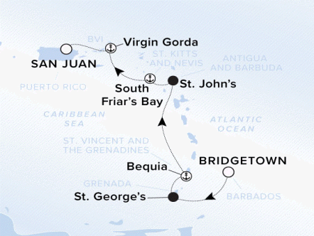 11250221 map. Ritz-Carlton Yacht Evrima Collection Cruise 2025