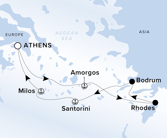 Map of Evrima Voyage 11260924, Athens (Piraeus) to Athens (Lavrion)