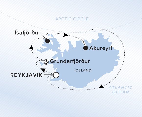 Map of Evrima Voyage 11270820, Reykjavik to Reykjavik (Hafnarfjordur)