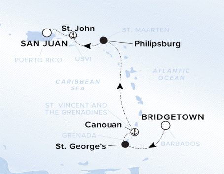 Ritz-Carlton Yacht Cruises 2025 Ilma 12250202 map.