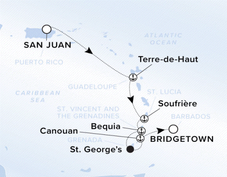 Ritz-Carlton Yacht Cruises 2025 Ilma 12250301 map.