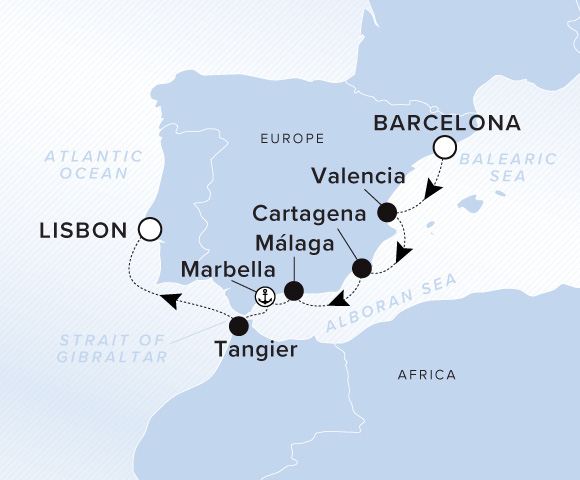 Map of Ilma Voyage 12261020, Barcelona to Lisbon