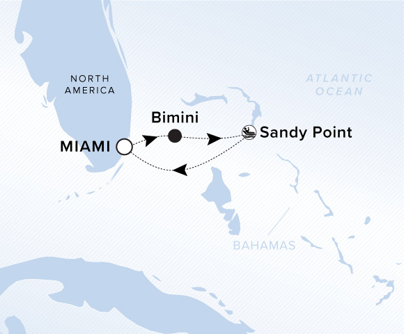 Map of Ilma Voyage 12261113, Roundtrip Miami, Florida
