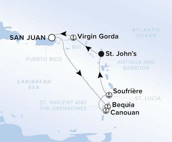 Map of Ilma Voyage 12261228, Roundtrip San Juan