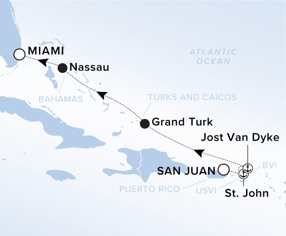 Map of Ilma Voyage 12270311, San Juan to Miami, Florida