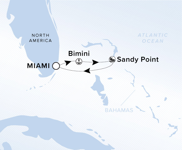 Map of Ilma Voyage 12270325, Roundtrip Miami, Florida