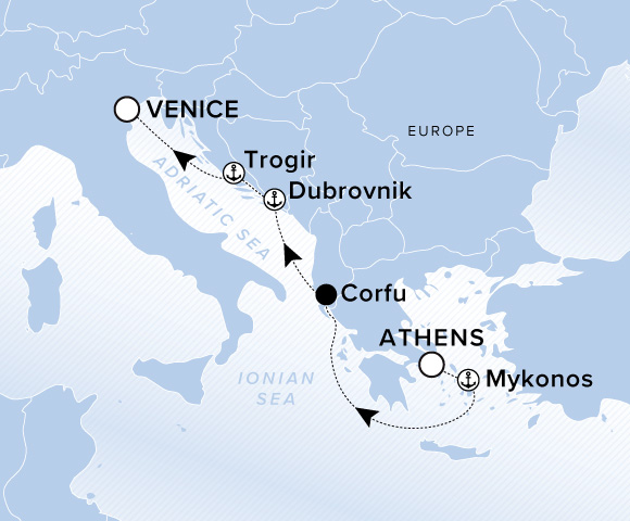 Map of Ilma Voyage 12270522, Athens (Piraeus) to Venice
