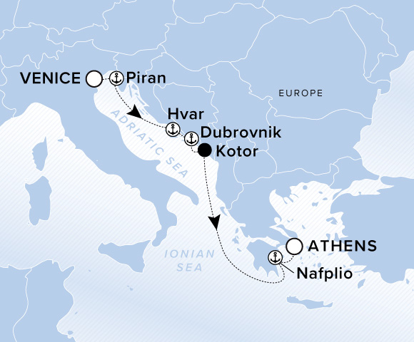 Map of Ilma Voyage 12270529, Venice to Athens (Piraeus)