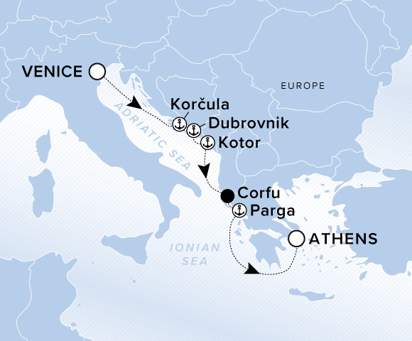 Map of Ilma Voyage 12270914, Venice to Athens (Piraeus)