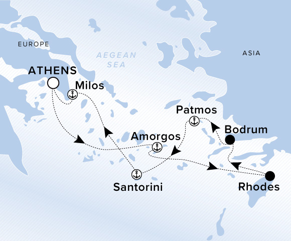 Map of Ilma Voyage 12270921, Roundtrip Athens (Piraeus)