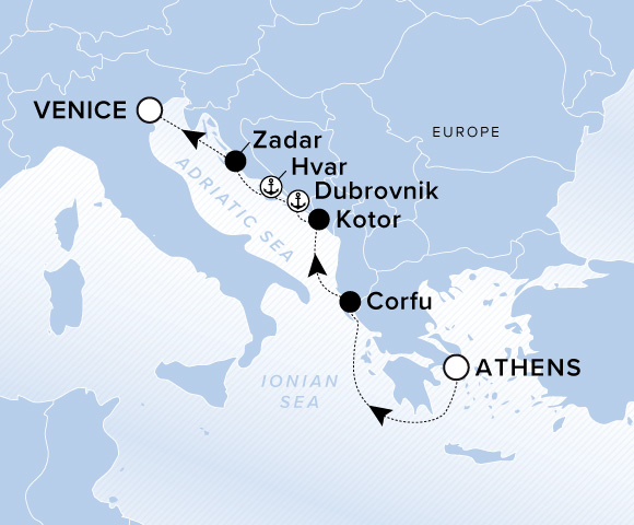 Map of Ilma Voyage 12270928, Athens (Piraeus) to Venice