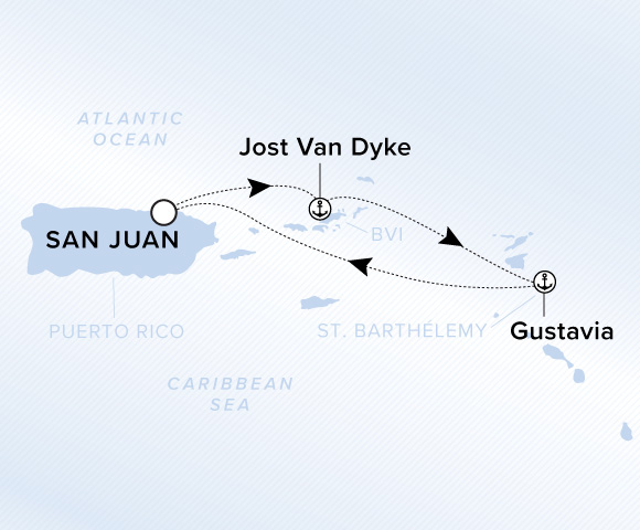 Map of Ilma Voyage 12271205, Roundtrip San Juan