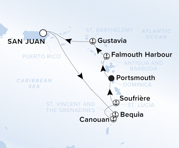 Map of Ilma Voyage 12271220, Roundtrip San Juan