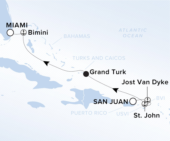 Map of Ilma Voyage 12280309, San Juan to Miami, Florida