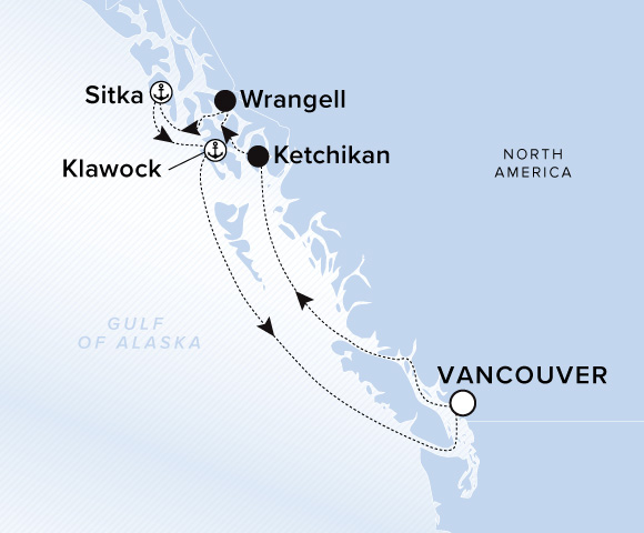 Map of Luminara Voyage 13260817, Roundtrip Vancouver