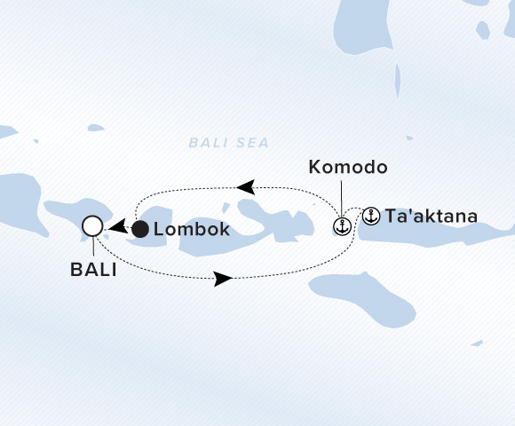 Map of Luminara Voyage 13270116, Roundtrip Bali