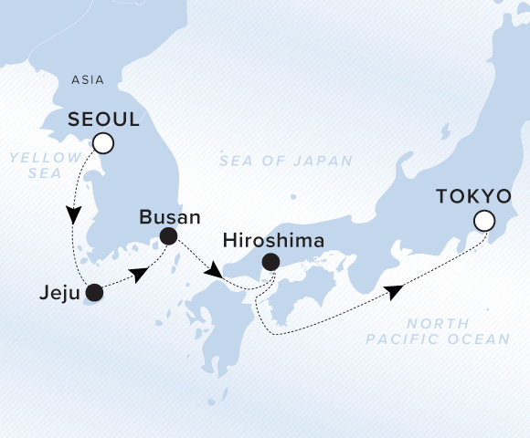 Map of Luminara Voyage 13270505, Incheon (Seoul) to Tokyo