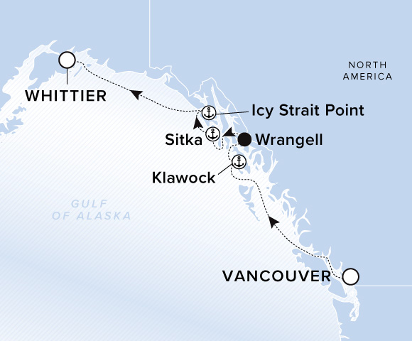 Map of Luminara Voyage 13270614, Vancouver to Whittier
