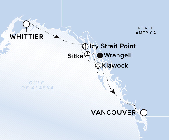 Map of Luminara Voyage 13270621, Whittier to Vancouver