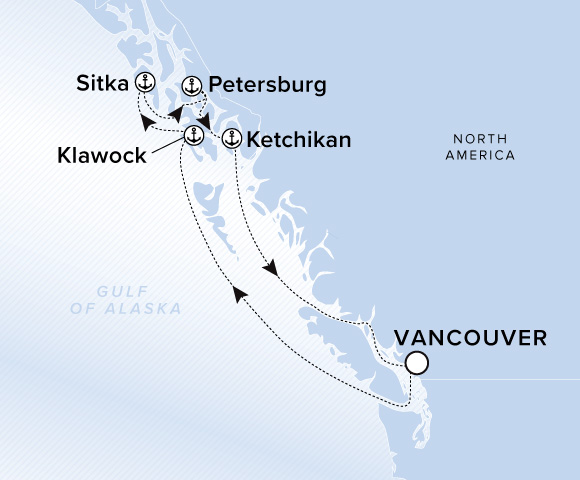 Map of Luminara Voyage 13270628, Roundtrip Vancouver
