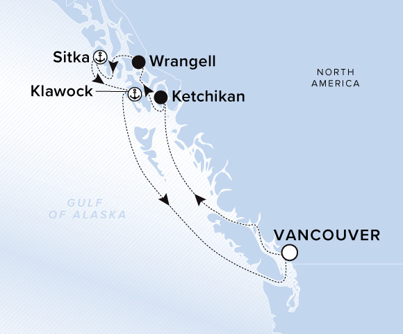 Map of Luminara Voyage 13270720, Roundtrip Vancouver