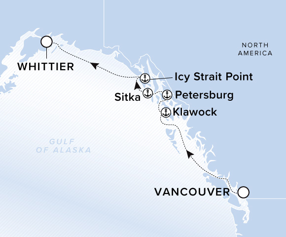 Map of Luminara Voyage 13270728, Vancouver to Whittier