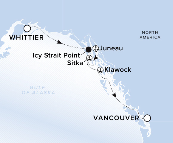 Map of Luminara Voyage 13270804, Whittier to Vancouver
