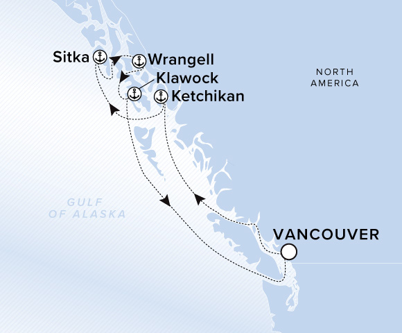 Map of Luminara Voyage 13270827, Roundtrip Vancouver
