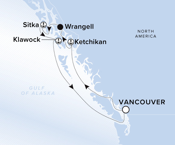 Map of Luminara Voyage 13270903, Roundtrip Vancouver