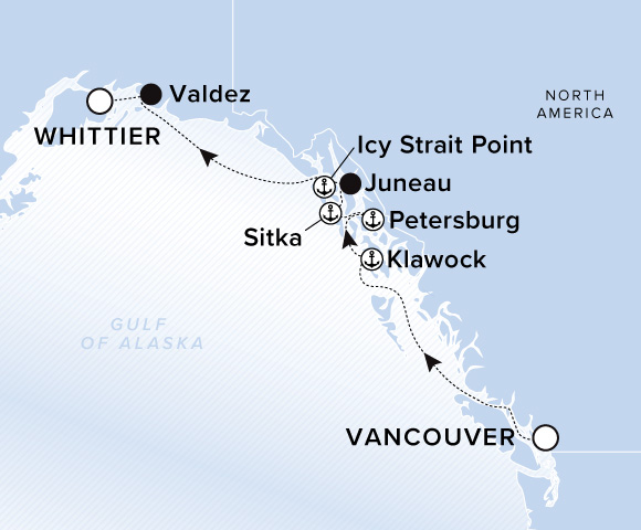 Map of Luminara Voyage 13270910, Vancouver to Whittier