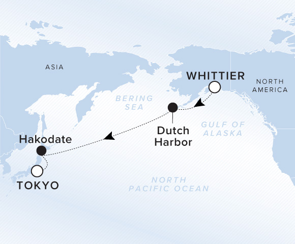 Map of Luminara Voyage 13270919, Whittier to Tokyo