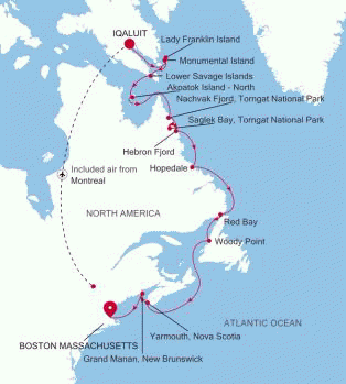 Map of preserved Silver Wind voyage WI260406017 from Walvis Bay to Tema (Accra)
