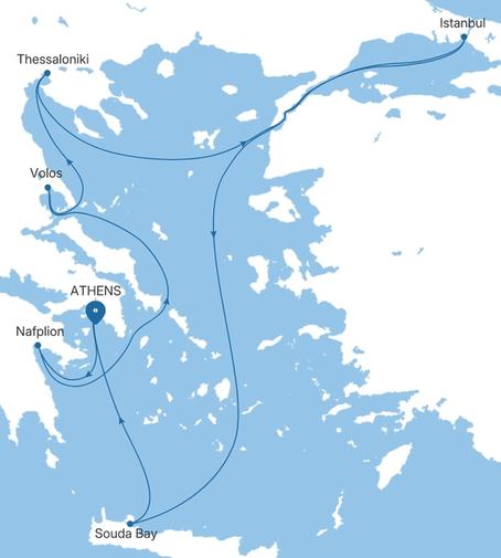 Silver Ray Greece & Turkey Featuring Istanbul voyage RA281026009 itinerary map