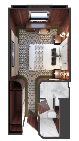 Adventure Ocean Suite floor plan aboard World Traveller