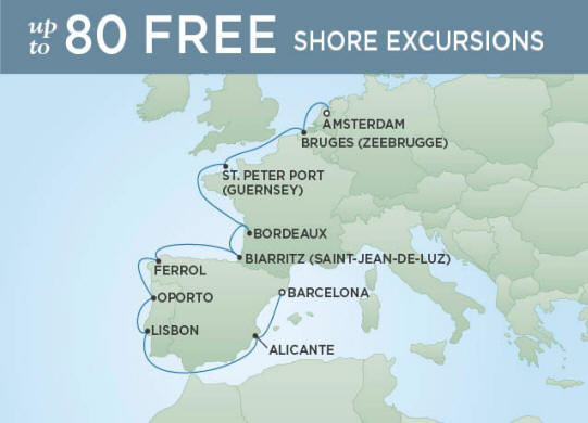 Itinerary Map RSSC Regent Seven Seas Navigator 2022 cruise
