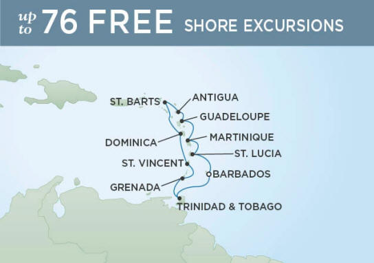 Itinerary Map RSSC Regent Seven Seas Navigator 2023 cruise