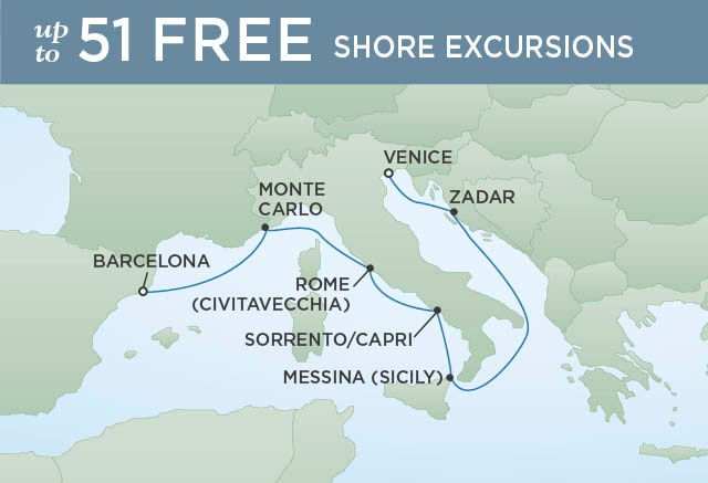 Itinerary Map RSSC Regent Seven Seas Splendor 2022 cruise