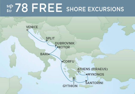 Itinerary Map RSSC Regent Seven Seas Voyager 2022 cruise
